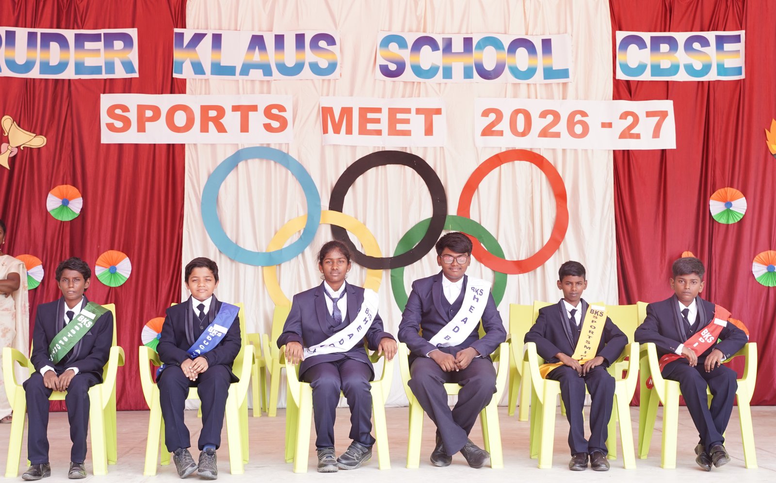 Students participating in the investiture ceremony